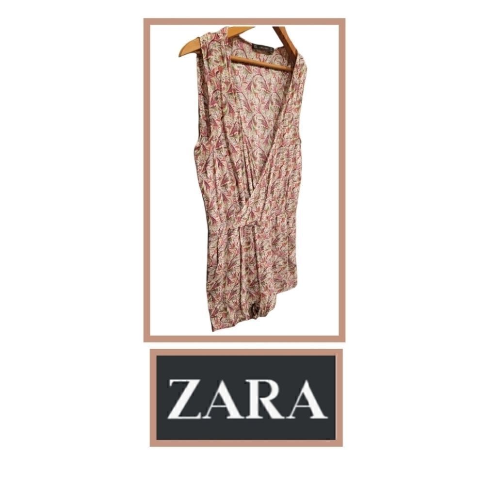 Zara Paisley Floral V-neck Short Sleeveless Romper L